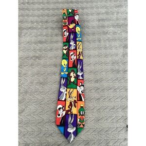 Looney Toons Mania Bugs Bunny Taz Tweety Marvin Necktie 56" x 3.75"